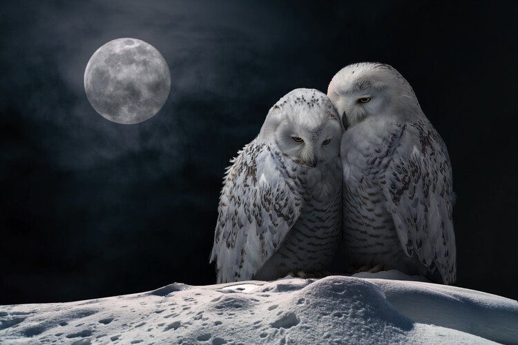 Marcel Egger Umělecká fotografie MoonOwls, Marcel Egger, (40 x 26.7 cm)