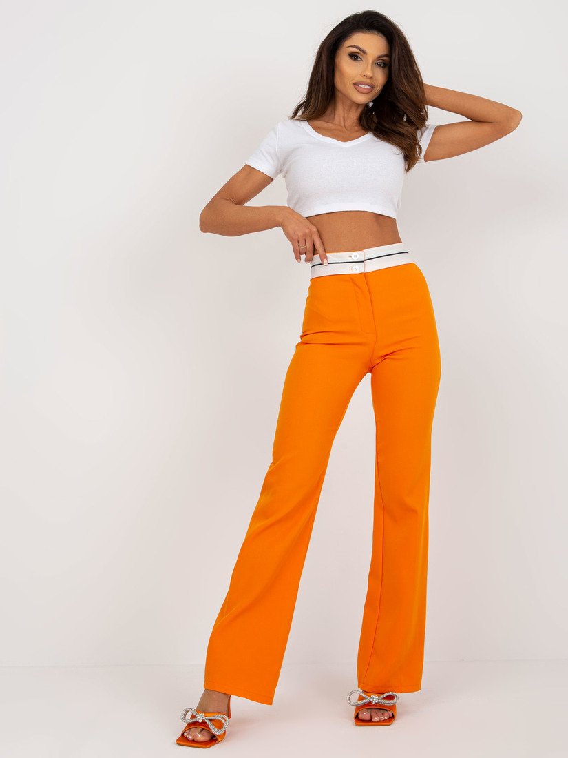 Oranžové látkové kalhoty se širokými nohavicemi DHJ-SP-6971.38P-orange Velikost: S