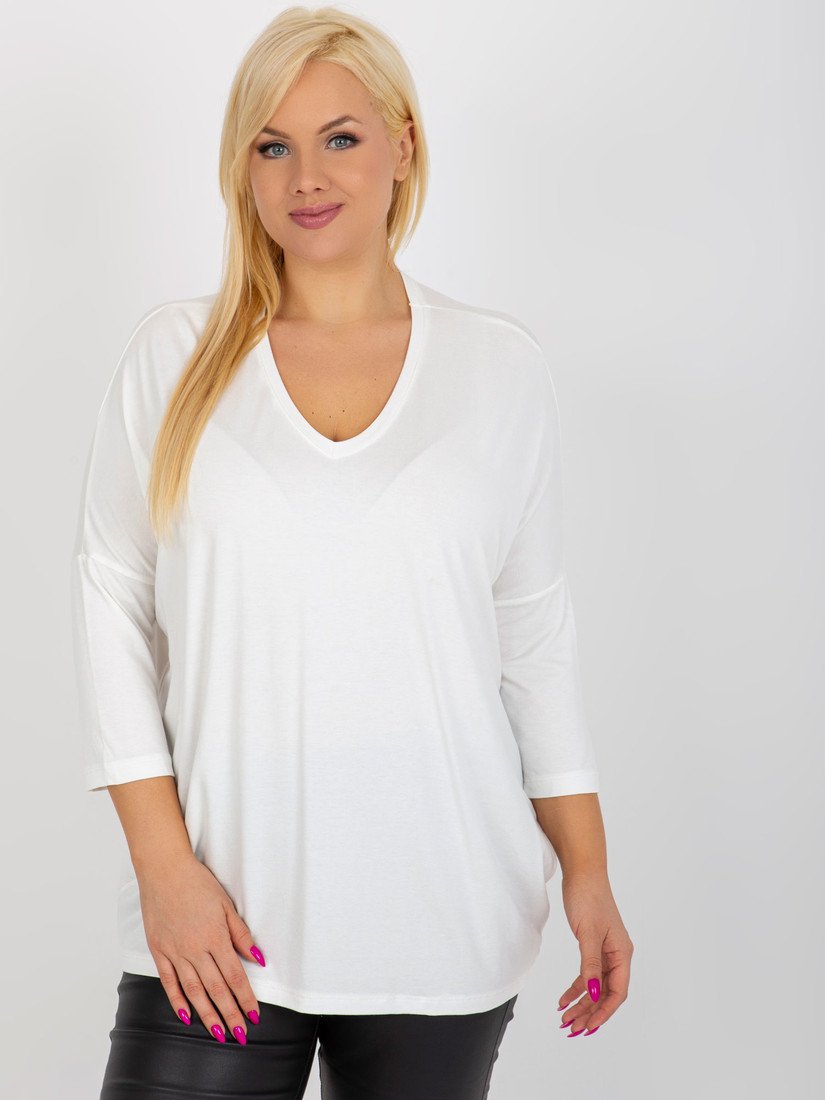 Bílá volná halenka RV-BZ-5745.18-white Velikost: ONE SIZE