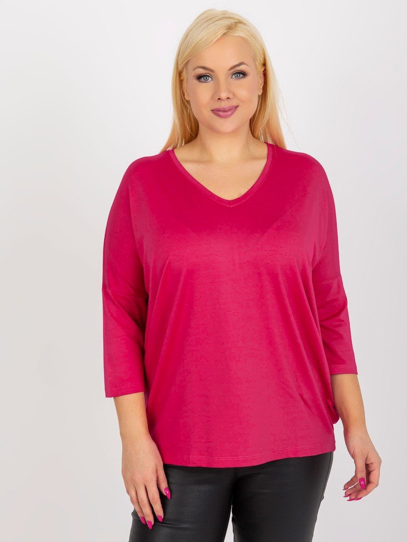 Fuchsiová volná halenka RV-BZ-5745.18-fuchsia Velikost: ONE SIZE