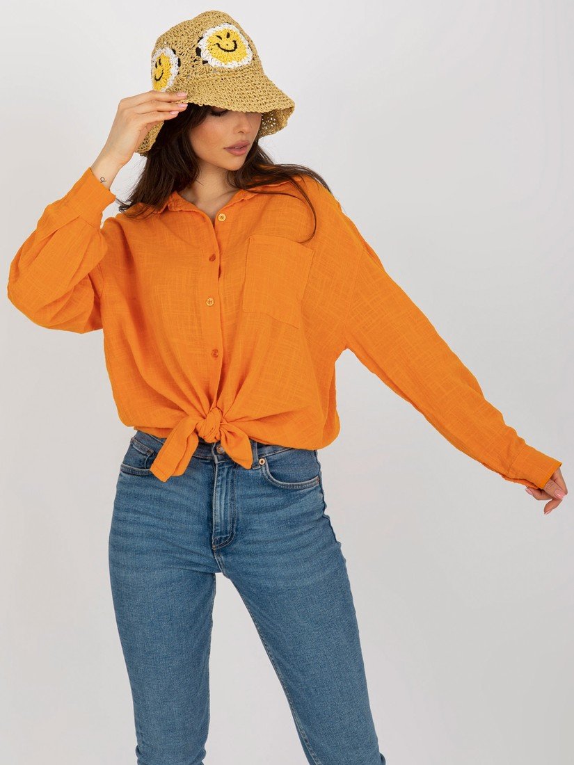 Oranžová dámská oversize košile TW-KS-BI-26698.50-orange Velikost: S