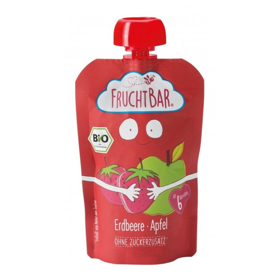 FRUCHTBAR Bio ovocná kapsička s jablkem a jahodou 6m+ 100 g