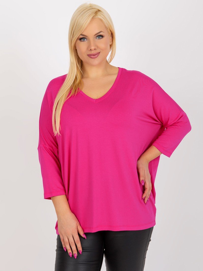 Tmavě růžová volná halenka RV-BZ-5745.18-dark pink Velikost: ONE SIZE