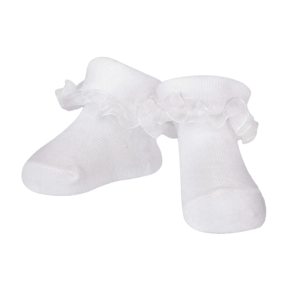 MR Kojenecké ponožky s krajkou 0-3 měsíců, bílá