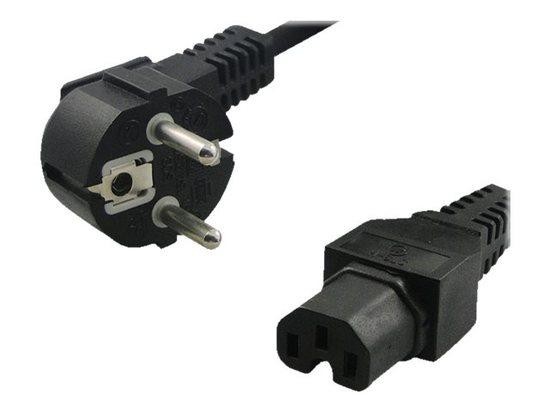 LOGILINK - Power cord, safety plug 90° to IEC C15 female, 2m, black