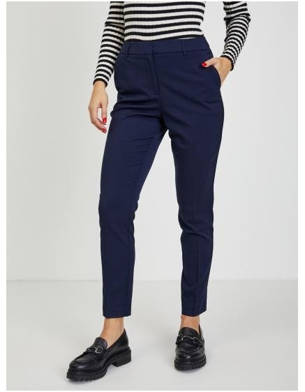 Tmavě modré dámské kalhoty