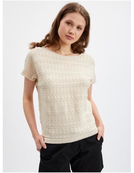 Béžové dámské béžové svetrové tričko