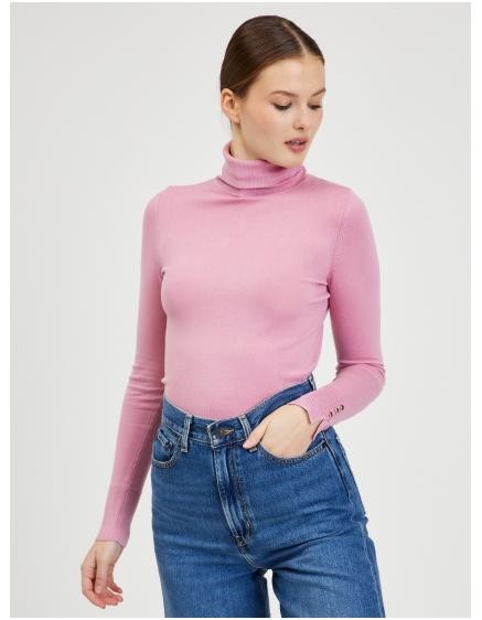 Růžový dámský rolák