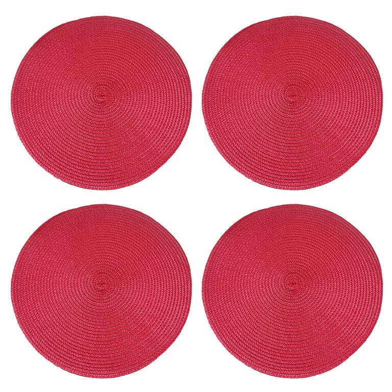 Prostírání kulaté červené, sada 4 ks