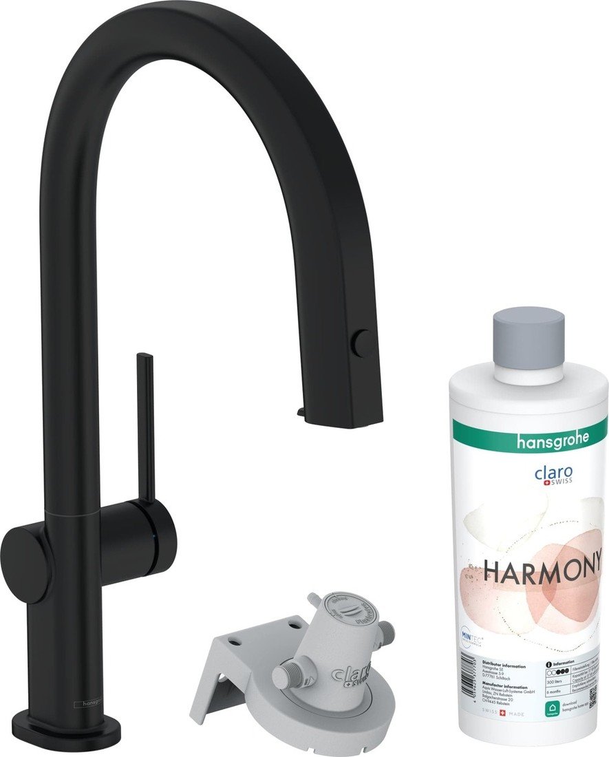 Dřezová baterie Hansgrohe Aqittura bez výpusti matná černá 76801670