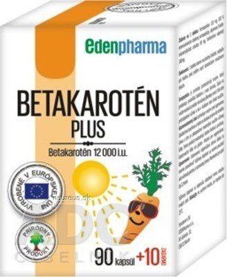 EDENPharma, s.r.o. EDENPharma betakaroten PLUS cps 90 + 10 zdarma (100 ks) 100 ks