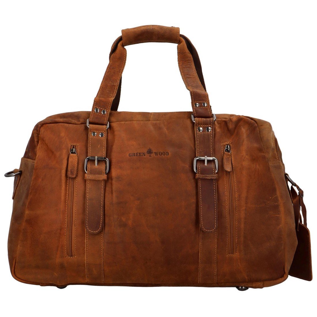 Luxusní cestovní kožená taška Greenwood travel Sam, koňaková