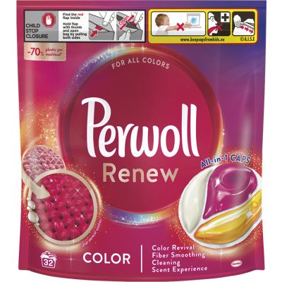Perwoll kapsle na praní Renew Color, 32 praní