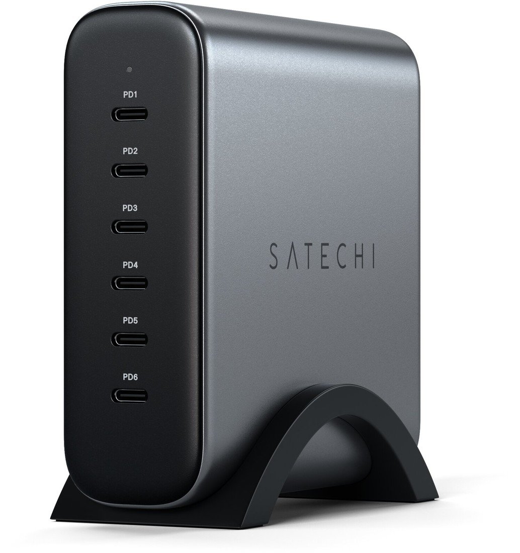 SATECHI nabíjecí stanice GaN, 6x USB-C, PD 3.1/3.0, QC 4.0+, PPS, 200W, šedá - ST-C200GM-EU