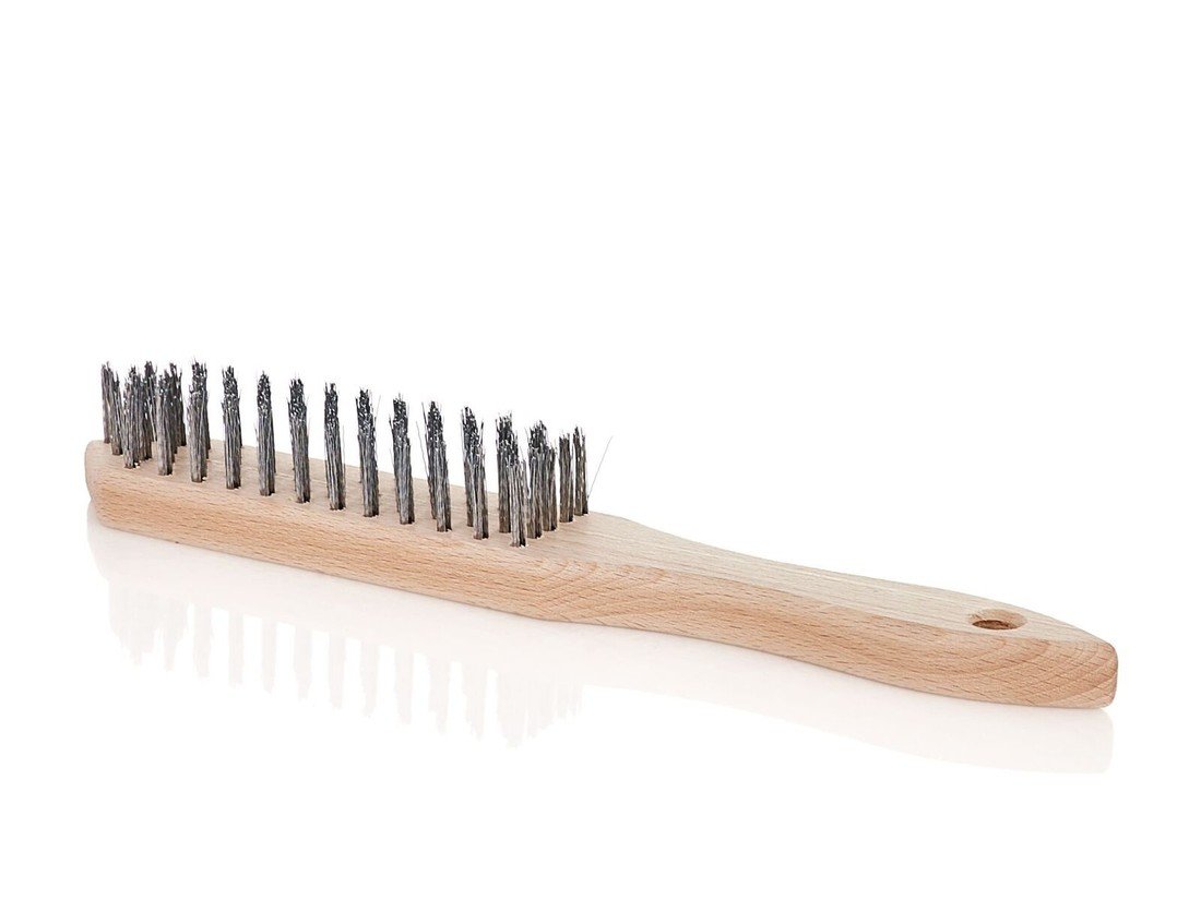 Kartáč ocelový, 5 řad, dřevěný - GEKO G00636