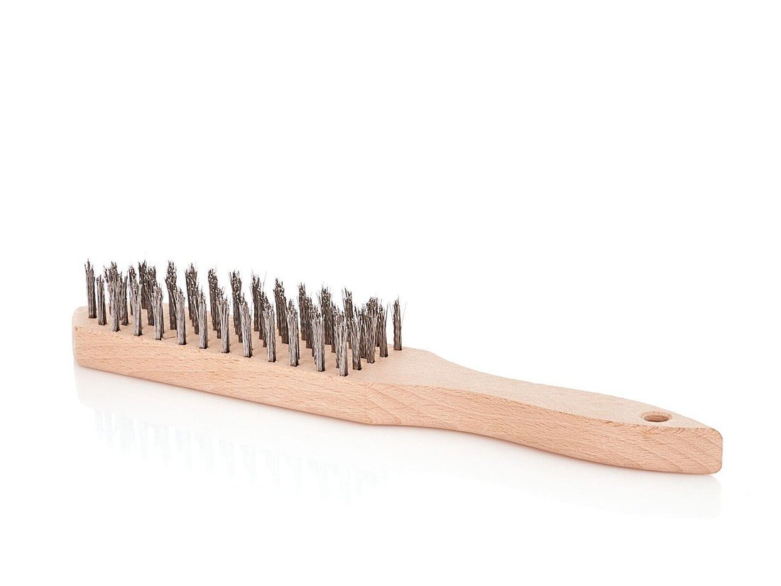 Kartáč ocelový, 6 řad, dřevěný - GEKO G00637
