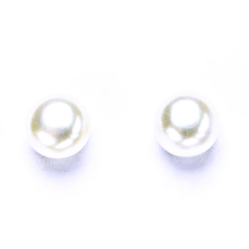 ČIŠTÍN s.r.o stříbrné náušnice na šroubek s přírodní říční perlou (7,5 mm bílá)NŠ 1183 8372