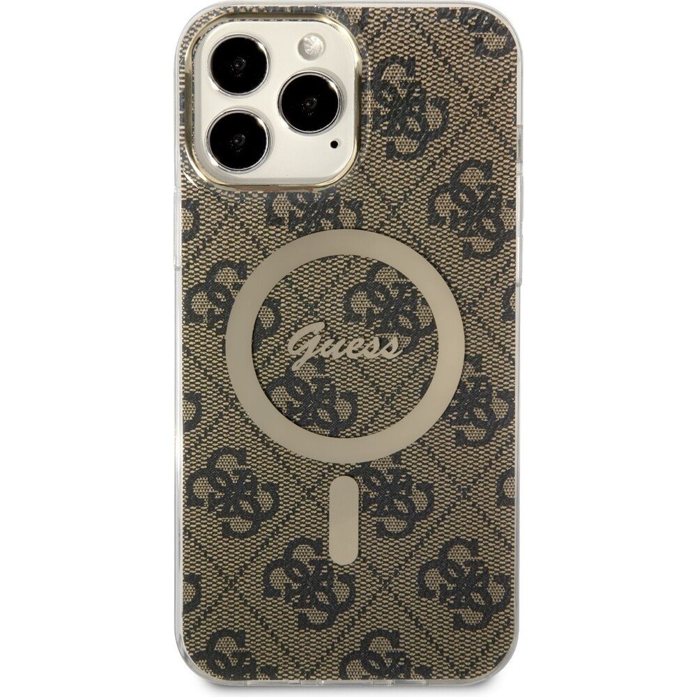 Guess 4G IML MagSafe kryt iPhone 13 Pro Max hnědý
