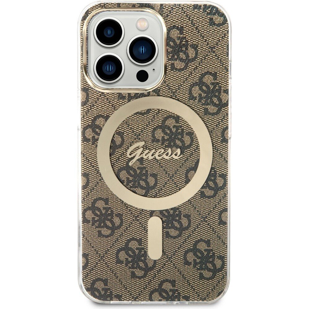 Guess 4G IML MagSafe kryt iPhone 13 Pro hnědý