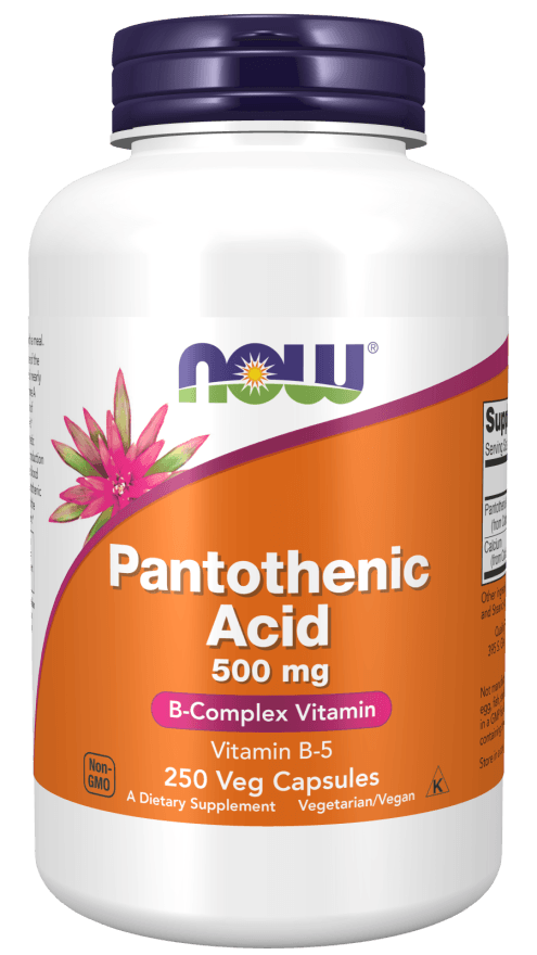 Now® Foods NOW Panthoteic Acid B5 (kyselina pantothenová), 500 mg, 250 rostlinných kapslí