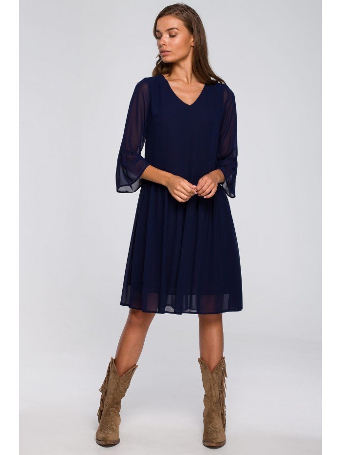 Style Dámské mini šaty Larad S236 tmavě modrá L