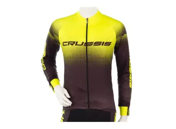 Crussis pánský cyklistický dres dlouhý rukáv černá/žlutá vel. L