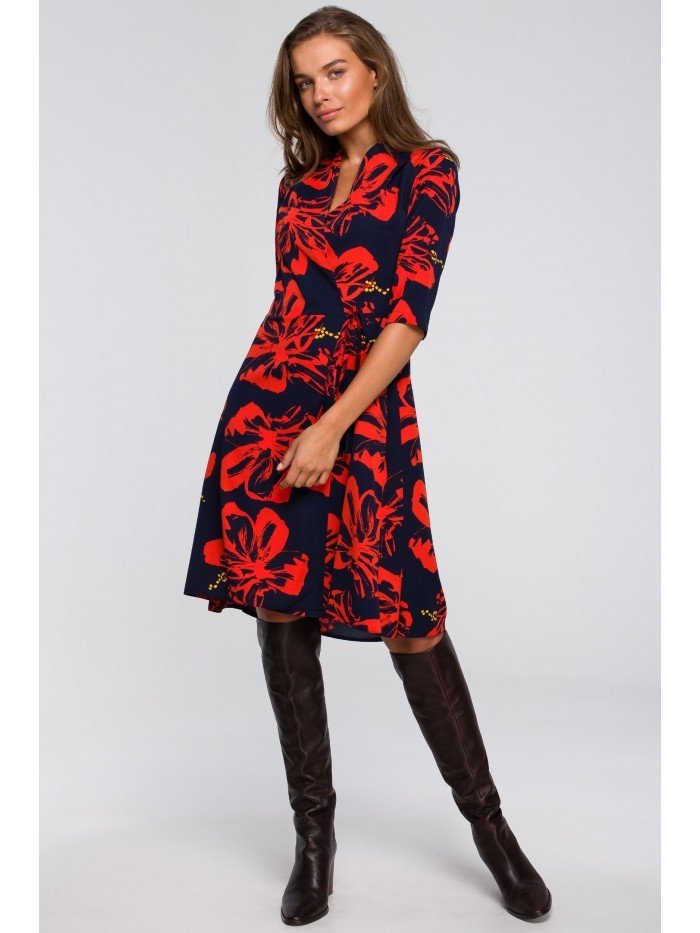 Style Dámské mini šaty Morcavach S247 černo-červená L