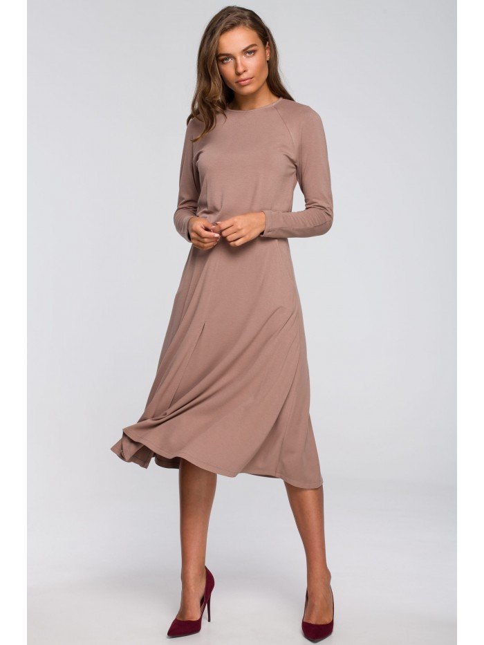 Style Dámské midi šaty Guevere S234 cappuccino L