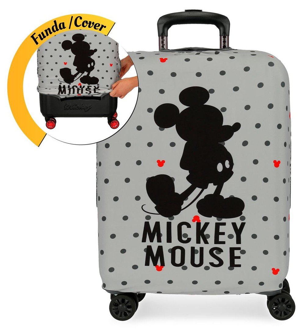 JOUMMABAGS Mickey Mouse elastický neoprenový potah na kabinové zavazadlo šedá