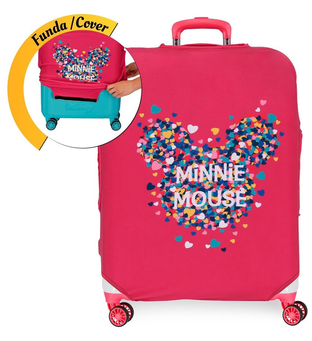 JOUMMABAGS Minnie Mouse elastický neoprenový potah na střední zavazadlo - růžová