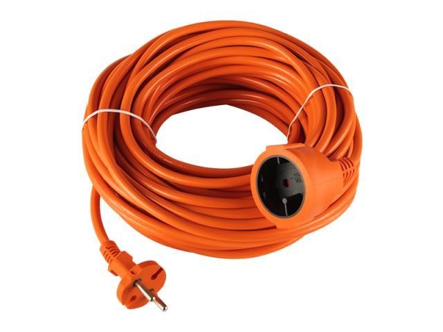 LED21 Prodlužovací kabel PR-160 20m 2x1,5mm, 1 zásuvka, oranžová,