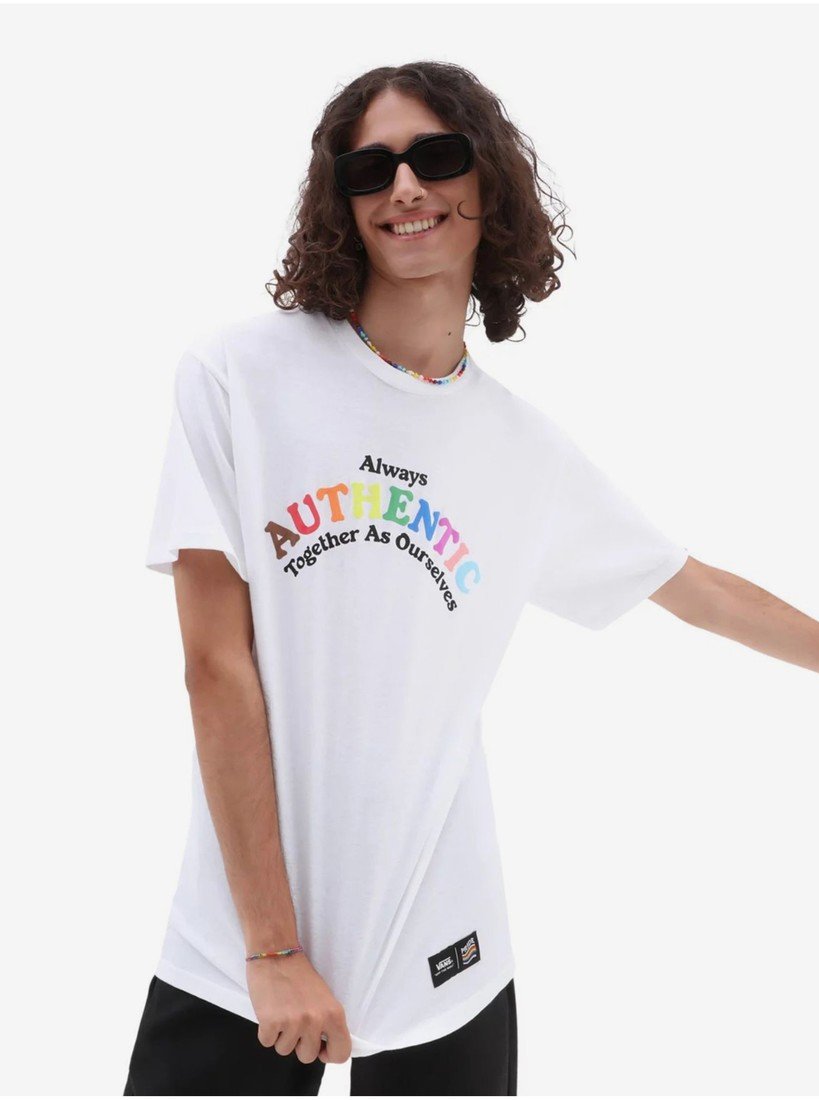 Bílé pánské tričko VANS 2023 Pride SS Tee - Pánské