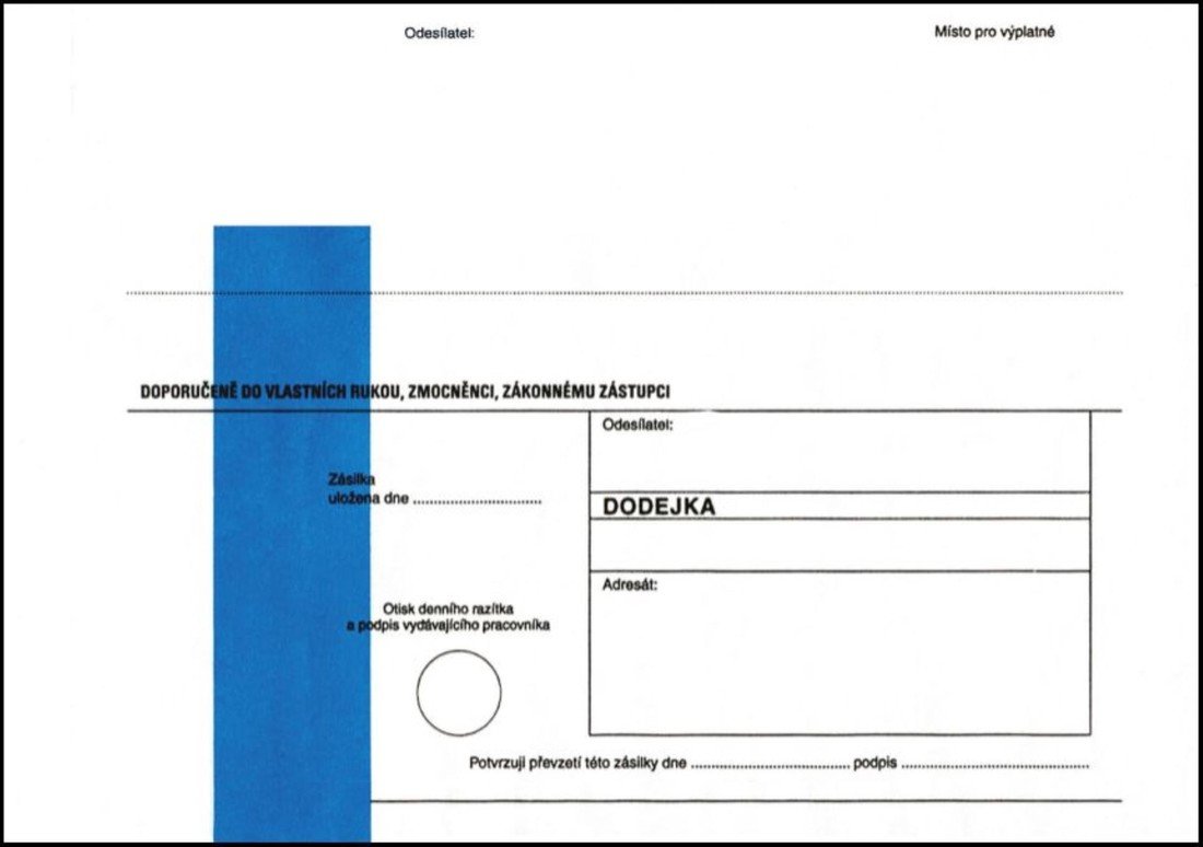 Krkonošské obálky Dodejky C5 - modrý pruh, oblá klopa, navlhčovací lepidlo, 1000 ks