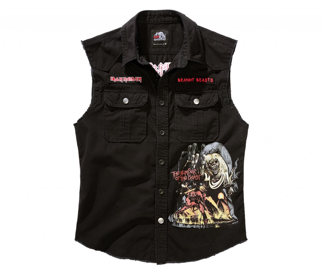 Košile Brandit Iron Maiden Vintage Shirt Sleeveless NOTB - černá, XL