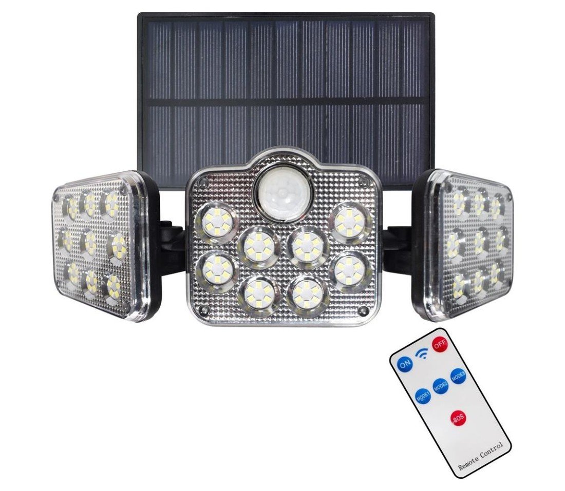 LED Solární reflektor se senzorem pohybu LED/20W/3,7V 1200 mAh IP44 + DO