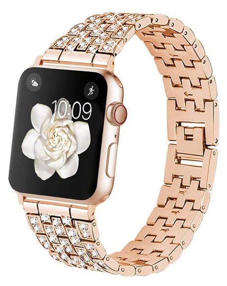 Řemínek Worryfree Diamond Blocks Apple 42/44/45mm, gold