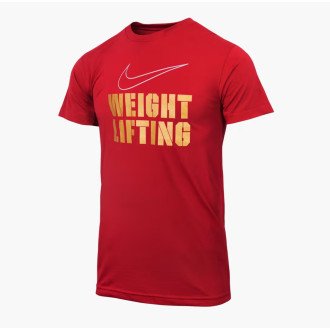 Nike  tričko Nike Weightlifting Big Swoosh - red/gold APS325-670