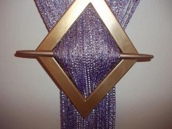 Provázková záclona Fialová se stříbrným zdobením Rozměr 300x300c