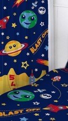 Závěsy Planety s raketou rozměr š. 168 x v. 183cm