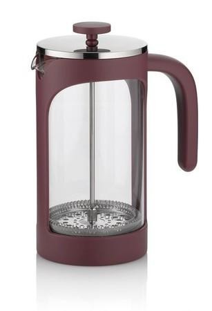 Konvička na kávu french press Verona červená 1l