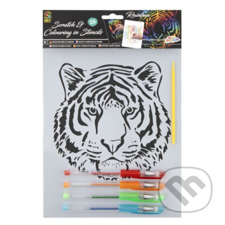 Vyškrabávací obrázek s gelovými pery - Tygr