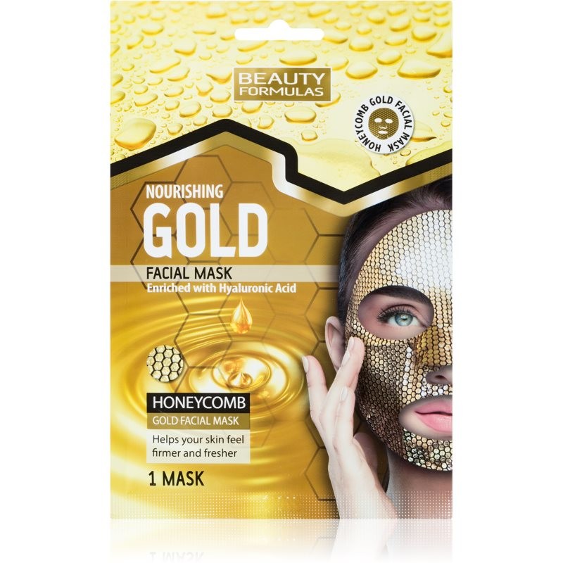 Beauty Formulas Gold vyživující plátýnková maska s kyselinou hyaluronovou 1 ks