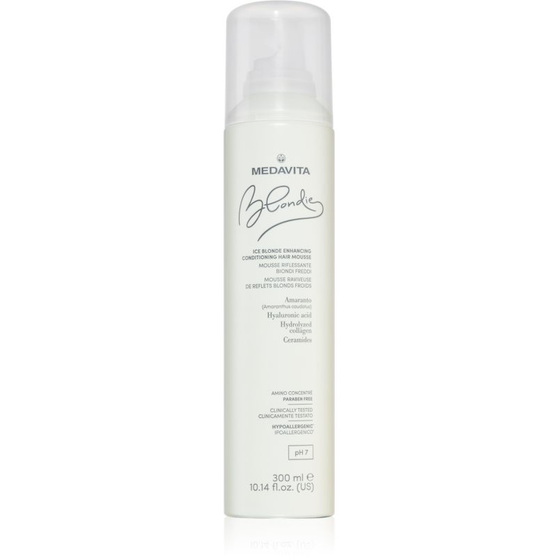 Medavita Blondie Ice Blonde Enhancing Conditioning Hair Mousse dvoufázová pěna pro blond vlasy 300 ml