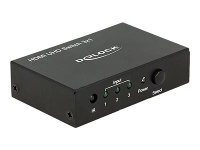 Delock HDMI UHD Switch 3 x HDMI in > 1 x HDMI out 4K - Spínač video/audio - 3 x HDMI - desktop