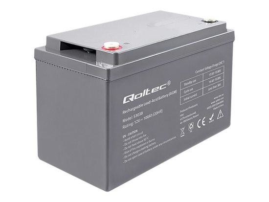 QOLTEC 53038 Qoltec baterie AGM 12V 100Ah max.30A, 53038