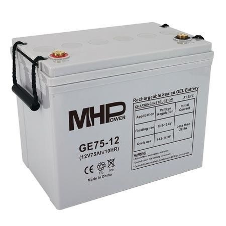 Baterie MHPower GE75-12 GEL, 12V/75Ah, T1-M6, Deep Cycle , GE75-12