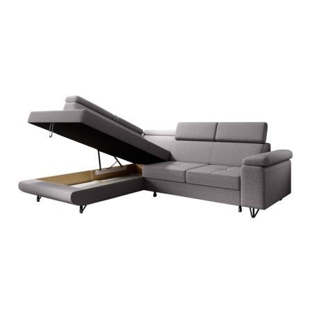 Kondela Rozkládací sedací souprava, světle šedá, levá, JOGI ROH