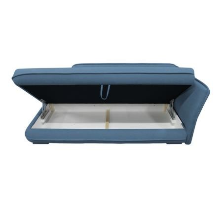 Kondela Lenoška s úložným prostorem, modrá, pravá, LAMBA