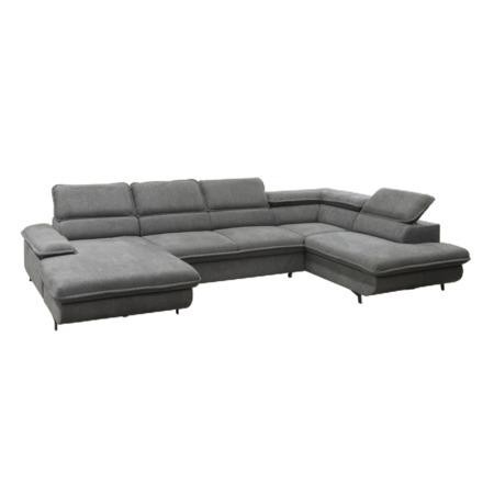 Kondela Sedací souprava ve tvaru U, šedá, pravá, MANTY ROH