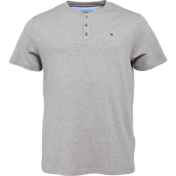 Tommy Hilfiger TH 1985-SS HENLEY TEE Pánské tričko, šedá, velikost XL